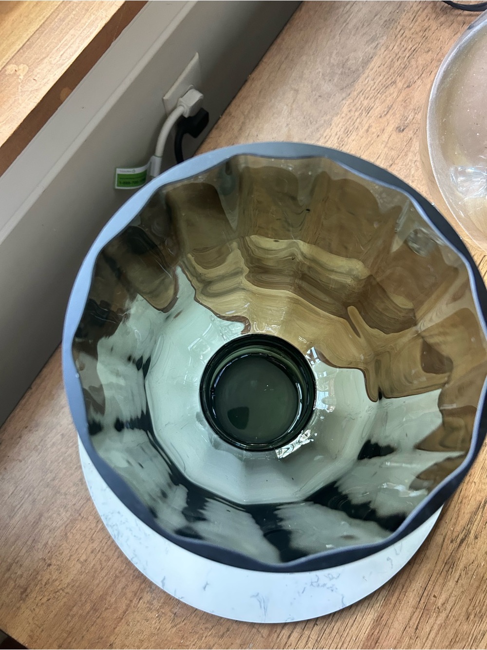 Smoked Green Glass Pedestal Vase - Home Accents - Picture 5 of 6